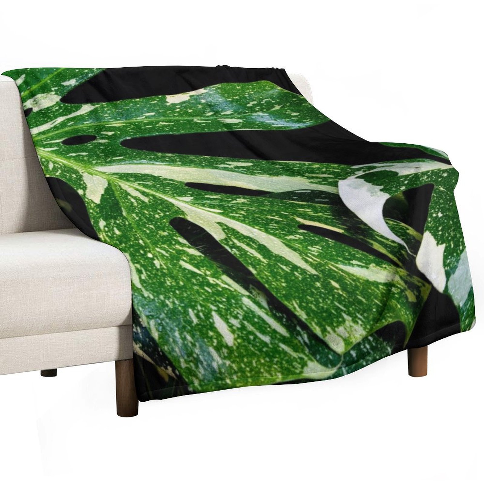 Monstera Thai Constellation - Manta de felpa suave Monstera Thai