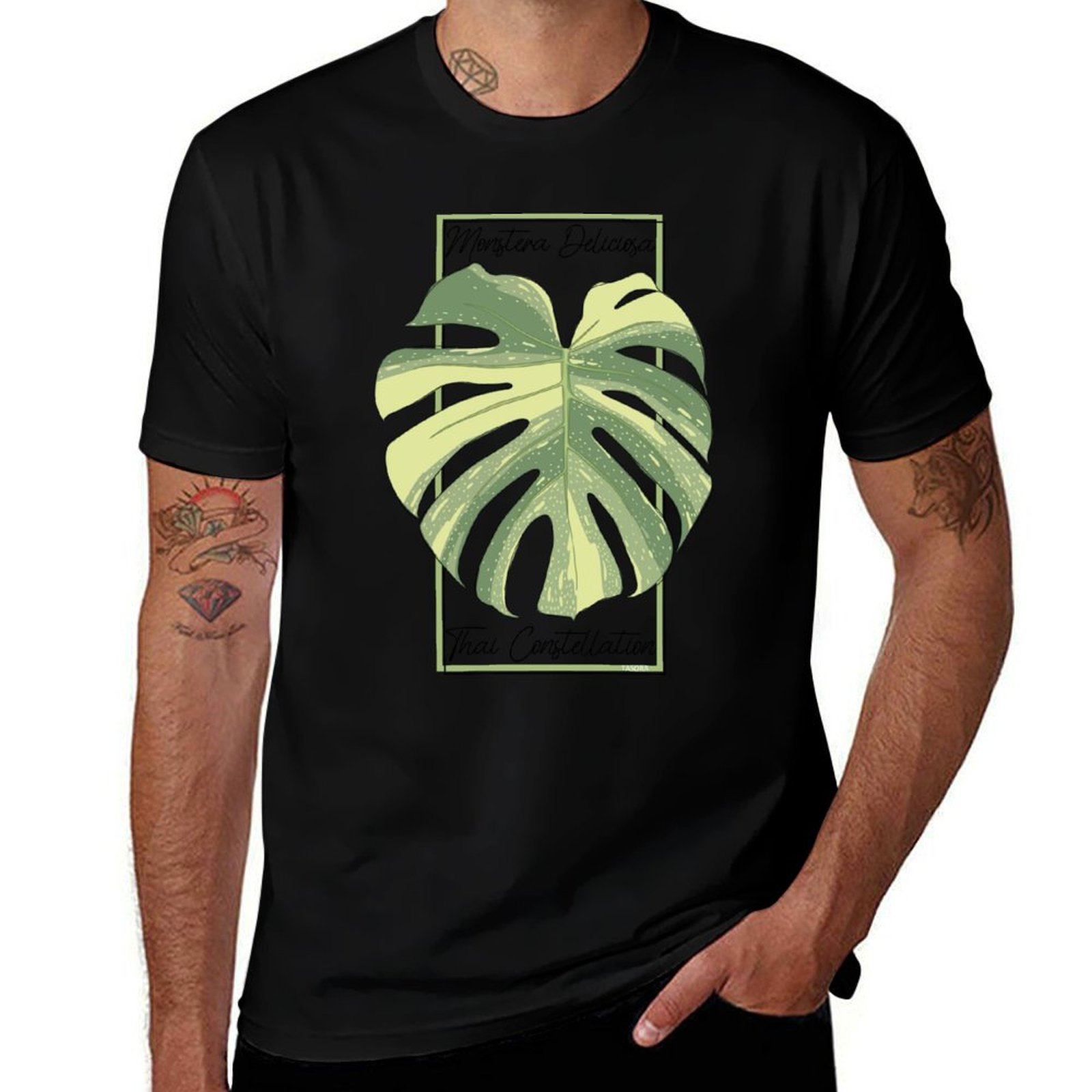 Camiseta de algodón para hombr - Monstera Thai Constellation reseña y precio